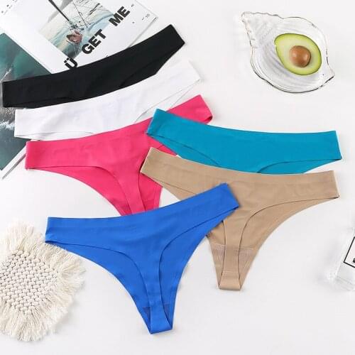 Ladies Underwear One Piece Seamless Ice Silk Invisible Ladies Breathable Ultra-Thin Low Waist T/T-Shaped Underwear Women