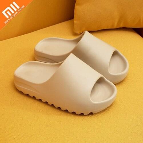 Xiaomi Slippers Men Women Couple Thicken Summer Female Solid Color Home Indoor Anti-slip Shoes Breathable Flip Flops Sandals