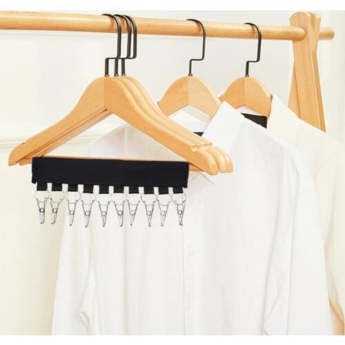 6 Colors Clothes Caps Storage Clip Camping Hanger Clip Foldable Stainless Steel Windproof Effective Clothes Hanger Clip for Home