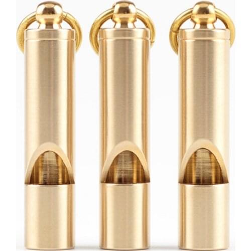 Vintage Copper Whistle Pure Brass Survival Whistle Keychain Pendant Outdoor Whistle