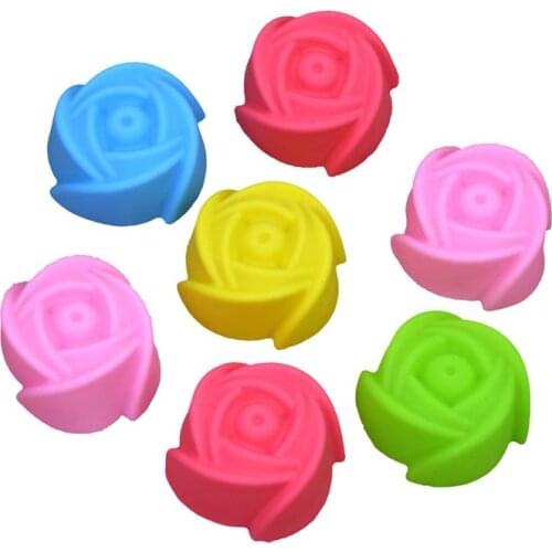1pc Random Color Mini Rose Jelly Mold Creative Reusable Silicone Pudding Mold Fondant Mold For Baking Cake Decoration Tool