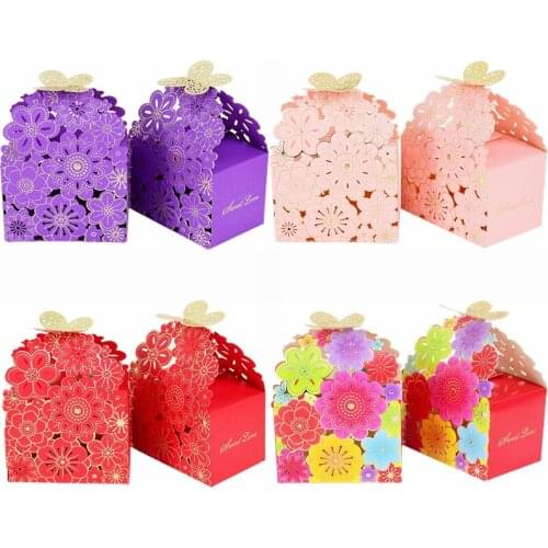 10Pcs Butterfly Hollow Candy Box Party Favors Gift Paper Boxes for Wedding Birthday Christmas Gifts Packing Supplies Baby Shower
