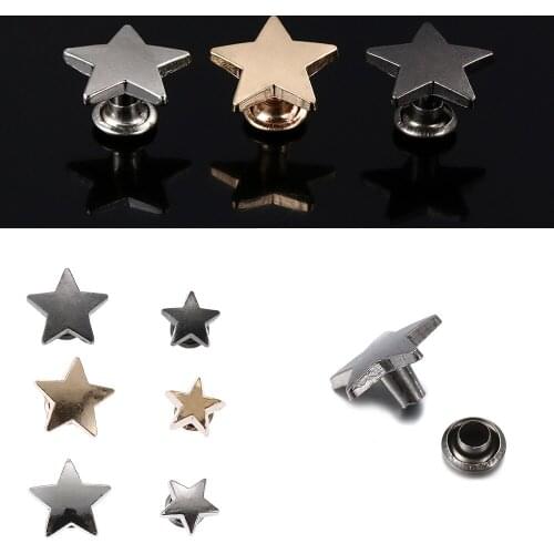 10set Metal Close-End Stars Rivets Cloth Button Garment Decoration Accessory Shoes Hat Bag Pants Scrapbooking Tools DIY Crafts