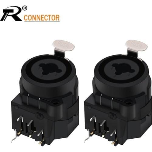 10pcs XLR Bend corner 7pin Dual Purpose Connector Male Female Jack Socket Converter Panel Mount Type Microphone MIC Terminals