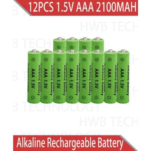 12pcs/lot New Brand AAA 2100mah 1.5V Alkaline Battery AAA rechargeable battery for Remote Control Toy light Batery free shipping
