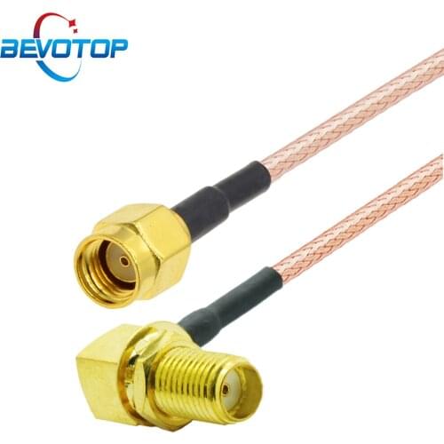 2pcs/lot RP-SMA Male to SMA Female Right Angle Bulkhead Jack RG316 Cable RF Coaxial Pigtail WIFI Antenna Extension Cord Jumper