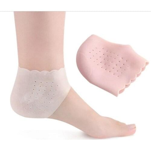 2Pcs Silicone Feet Care Socks Moisturizing Gel Heel Thin Socks with Hole Cracked Foot Skin Care Protectors Foot Care Tool