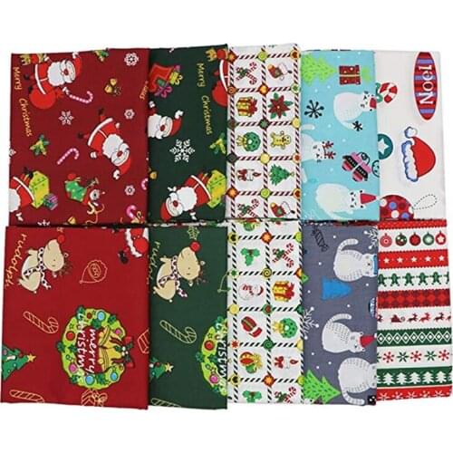 2021 6pcs/Lot Snowman Christmas Deer series Printed Cotton Fabric Cloth Sewing Material For Baby Clothes Bedding Textile