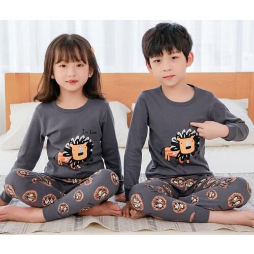 2021 Children Pajamas Boys Cotton Clothes Pants Set Cartoon Sleepwear Kids Clothing for Girls Toddler Baby Outfits Child Pyjama