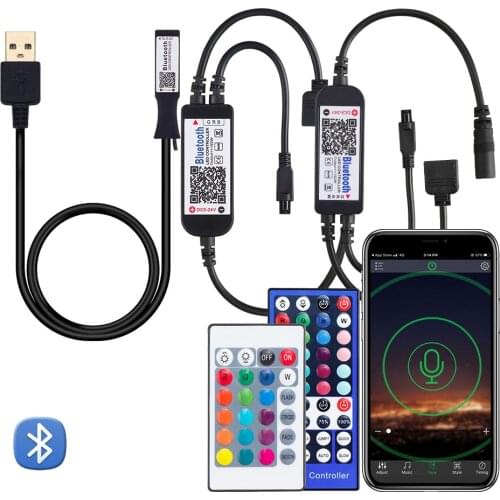 5-24V Smart LED RGB RGBW Bluetooth Controller USB 24 40 Key IR Remote For 3528 5050 Light Strip Multicolor Changing TV Backlight