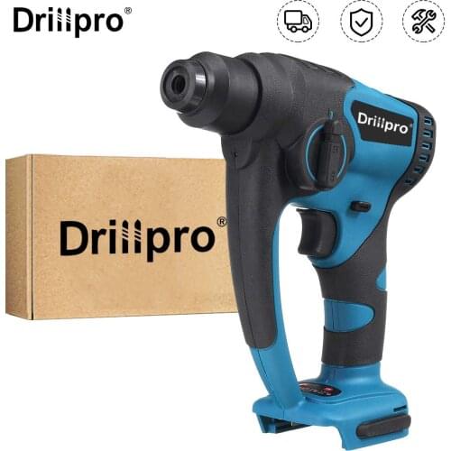 Drillpro Brushless Cordless Electric Drill Rotary Hammer Drill Demolition Hammer Rechargeable Power Tool for Makita 18V Battery