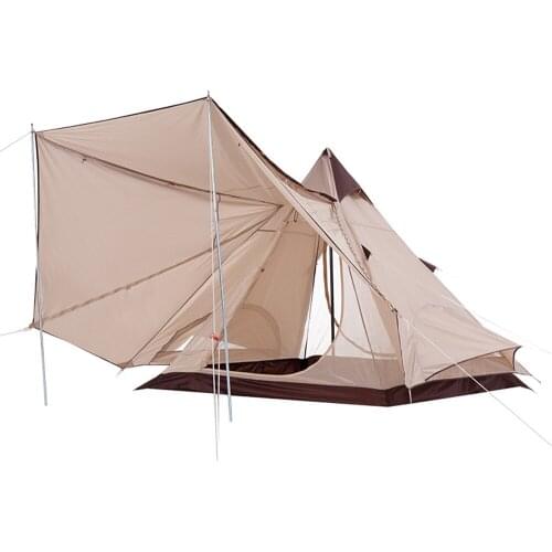 Big Cotton Outdoor Pyramid Steeple Tent 3-4 Person Family Indian Tent Camping Backpacking Awnings Shelter Tents 305*255*200cm