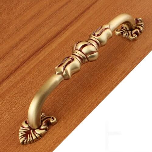 Solid Brass Drawer Luxury Antique Furniture Cabinet New Cabinet Door Handle(C.C.:128mm L:150mm)