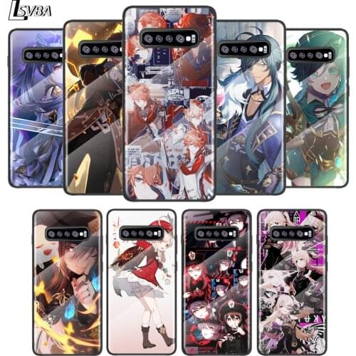 Anime Genshin Darbe For Samsung Galaxy S21 Ultra Plus 5G M51 M31 M21 Tempered Glass Cover Shell Luxury Phone Case