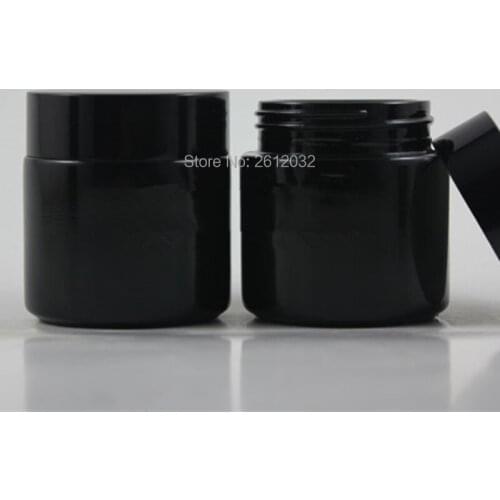 50g Black Cylindrical Glass Cream Bottle,50cc Mask/Eye Cream Bottle,Makeup Sub-bottling F20173670