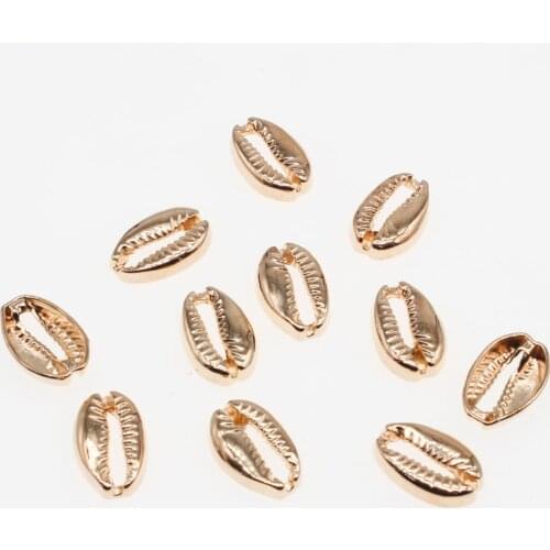 CHONGAI 10Pcs Charms Shiny Alloy Shell connector Loose Beads For Jewelry Making DIY Handmade Necklace Bracelet 19*12mm