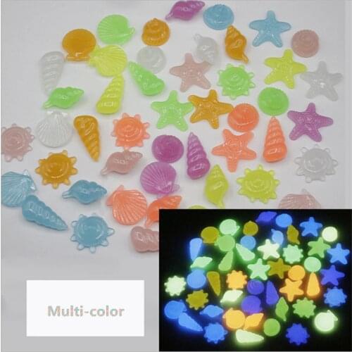 Aquarium Decorative Glow Stone Luminous Fake Pebbles Marine life Seashells starfish Solar Fish Tanks Decoration Garden Ornament