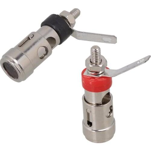 DHL Silver Nickel Plated 4mm L Banana Audio Plug Jack Socket Connector Amplifier Terminal Spring Loaded Press Type Binding Post