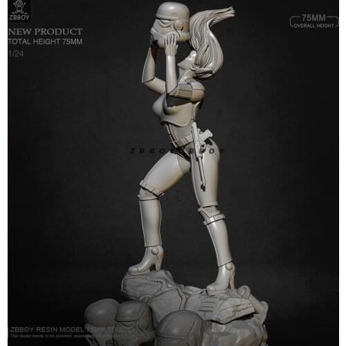 H75mm 1/24 Resin model kits beauty DIY self-assembled TD-2582