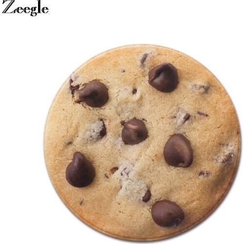 Zeegle Donuts Printed Round Carpet Home Decor Carpet Living Room Foot Rug Anti-slip Kids Room Play Rug Bedroom Round Carpet