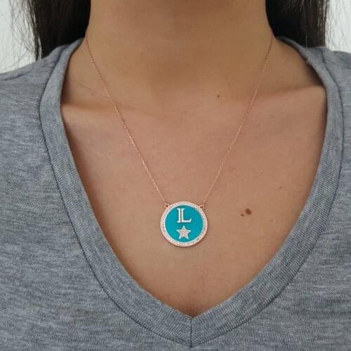 L Initial Letter Necklace Id Necklace Custom Necklace Personalised Necklace Hollywood Star Necklace