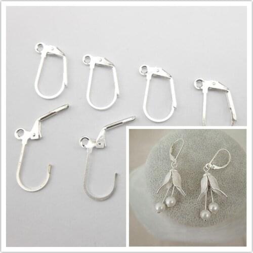 Hot DIY production jewelry accessories earrings found silver earrings accessories square ear hook ear buckle hand ear clip