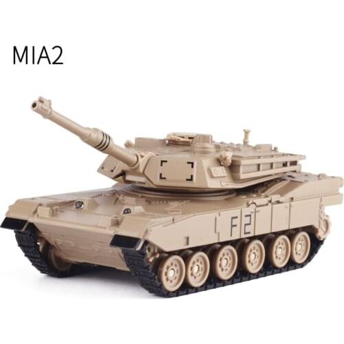 Alloy Diecast M1A2 Military Combat Tank 1:48 With 360 Degree Rotation Flashing Front Light Model Gift for Kids Collection Toys