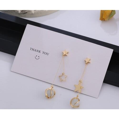 Earrings Fresh Literary Cats Eye Star Earrings Pendant Temperament Fashion Jewelry 2021 Pendant Earrings