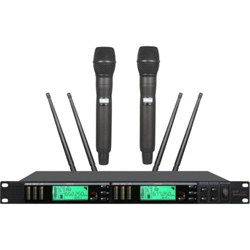 Bolymic Sound Microphone System True Diversity Vocal Karaoke Microphone Professional Long Range For meeting school church party