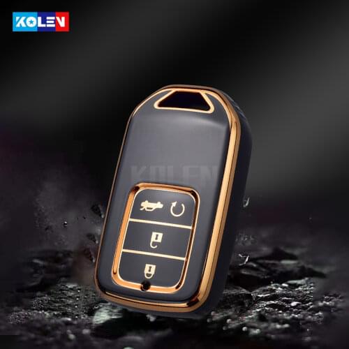 Soft TPU Car Remote Key Case Cover For Honda Civic HR-V CRV Odyssey Accord 2013-2017 Car-Styling Accessories Holder Keychain Fob