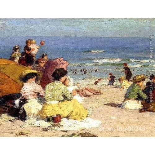 Wall art Beach Scene by Edward Henry Potthast decor paintings Hand painted High quality