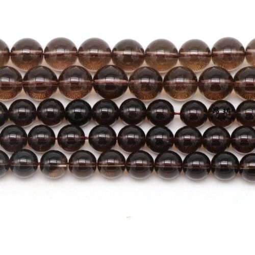 Natural Stone Smoky Tea Quartz Beads Round Loose Crystal Beads 4-12mm Pick Size Spacer Beads For Jewelry Making DIY Bracelet
