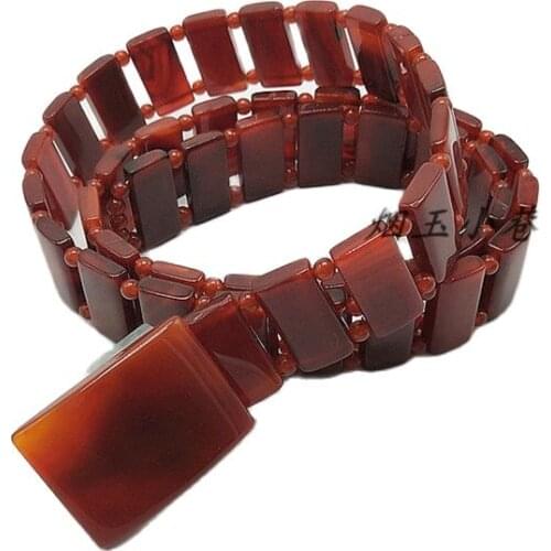 Natural a goods green chalcedony agate belt mens business leisure boutique jade belt mens women