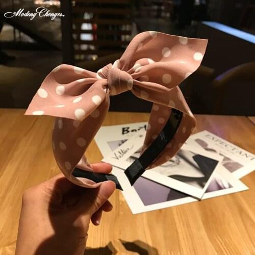 New Fashion Girl Ponytail Holder Girls Hairband Womens Wave Point Hair Band Bow Hair Rope Traction Rope Hair Accessories Hot