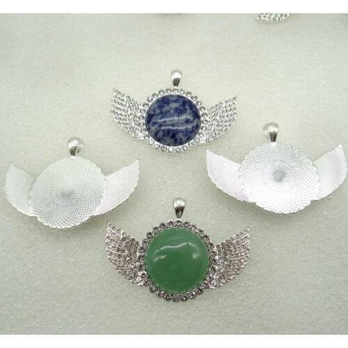 New Natural Stone Quartz Crystal Opal lapis Unakite Round Shaped Pendant Diy Jewelry Making necklace for woman 1PC wholesale