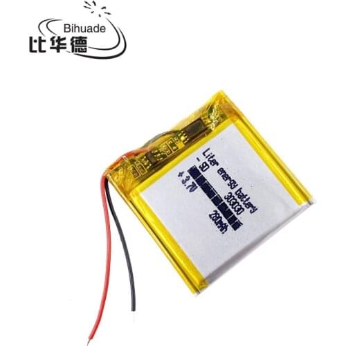 3.7V 280mAh 303030 Polymer lithium ion / Li-ion battery for Voice recorder mp3 mp4