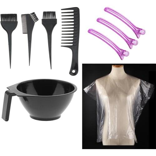 Professional Hair Coloring Dyeing Kit Mixing Bowl Clips with 100pcs Disposable Hair Cut Capes Salon Hairdressing Styling Apron