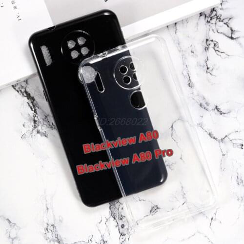 Transparent Phone Case For Blackview A80 Silicone Caso Matte Bumper Back Cover Coque For Blackview A80 Pro Soft Black TPU Case