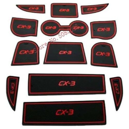 For Mazda CX-3 CX3 rubber door mat Gate slot pad anti-slip Cup pad Interior Parts decoration accessories 2017 2018 2019