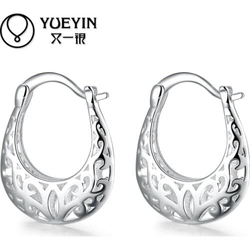 Rhinestone earrings silver plated earrings for women fashion Bridal Jewelry Ohrringe Vintage