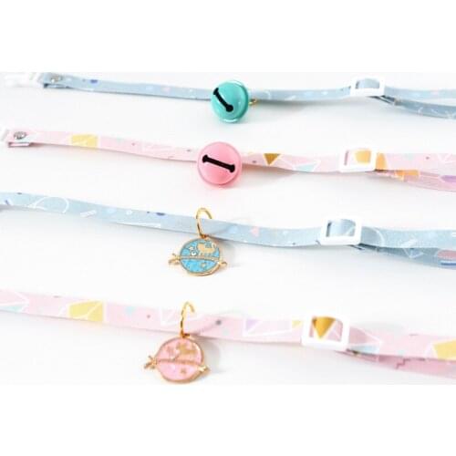 Pet Neck Strap Neck Ring With Bell Pendant Geometric Abstract Style Cat Dog Collar Fashion High Quality Pet Accessories