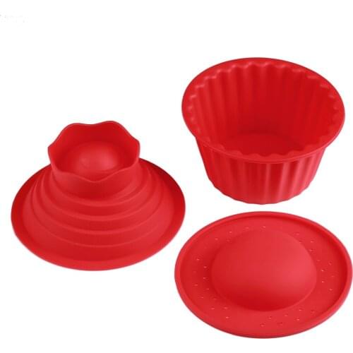 High Silicone Giant Cupcake Mold,3 PCS Big Top Cupcake Silicone Mould Heat Resistant Bake tools Baking Maker