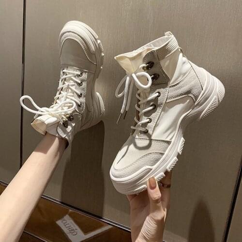 Platform Heels Womens Ankle Boots for Women Casual Shoes Woman Vogue Nice Spring Wedge Designer Boots Female Woman Booties 40