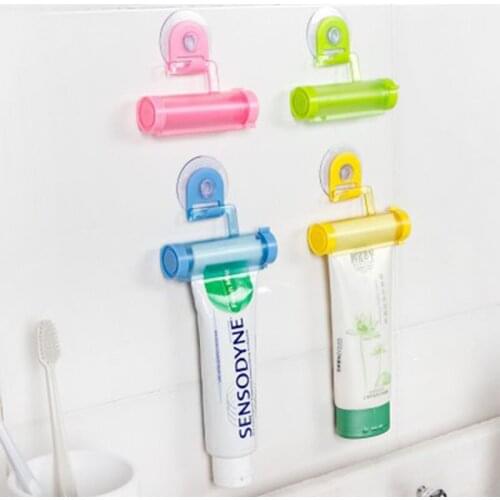 Dental Cream Bathroom Accessories Manual Syringe Gun Dispenser Rolling Squeezer Toothpaste Dispenser Tube Sucker Holder