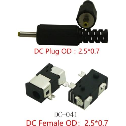 20Pcs/lot DC Connector Female Tablet Inference Power Jack Charging PIN0.65*2.6mm DC power socket SMD PCB mounting DC041