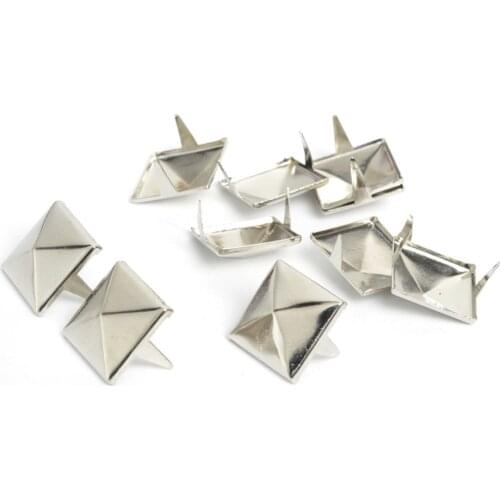 100pcs 15mm Pyramid Studs Nailheads Rivet Spike Bracelets Clothes Sewing Rivet,Apparel Sewing Garment Rivet