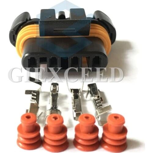 2 Sets 4 Pin 12186568 LS Series Alternator Connector Female Car Auto Connector For Hummer H2 6.2L Oxygen Sensor O2 Plug