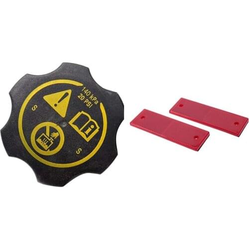 2 Pieces Reflective Reflector Warning Plate Sticker & 1x 13502353 Car Tank Radiator Expansion Water Tank Cap