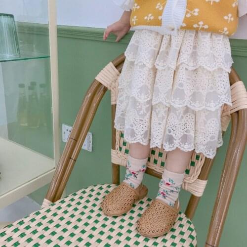 2019 Autumn Girl Skirts Girls Wild Lace Skirt Cake Skirt High Waist Korean Princess Skirts for Girls Baby Clothes Toddler Infant