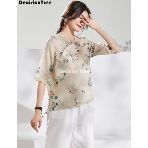 2021 traditional chinese clothing cheongsam shirt qipao blouse chinese traditional top blouse for women cheongsam blouse